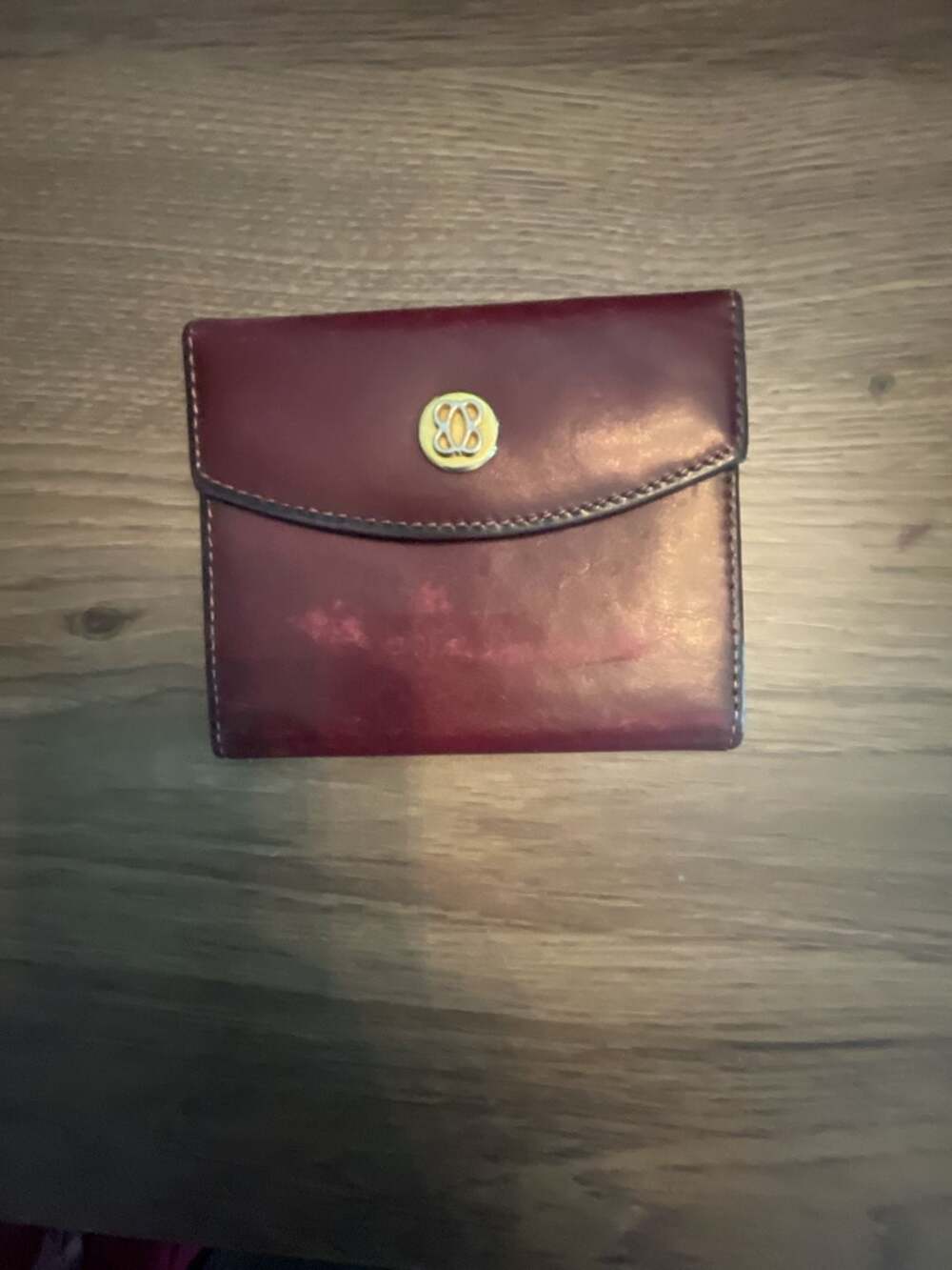 Vintage Bosca Full Grain Leather Maroon Picture Holder/ID holder